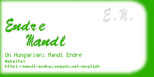 endre mandl business card